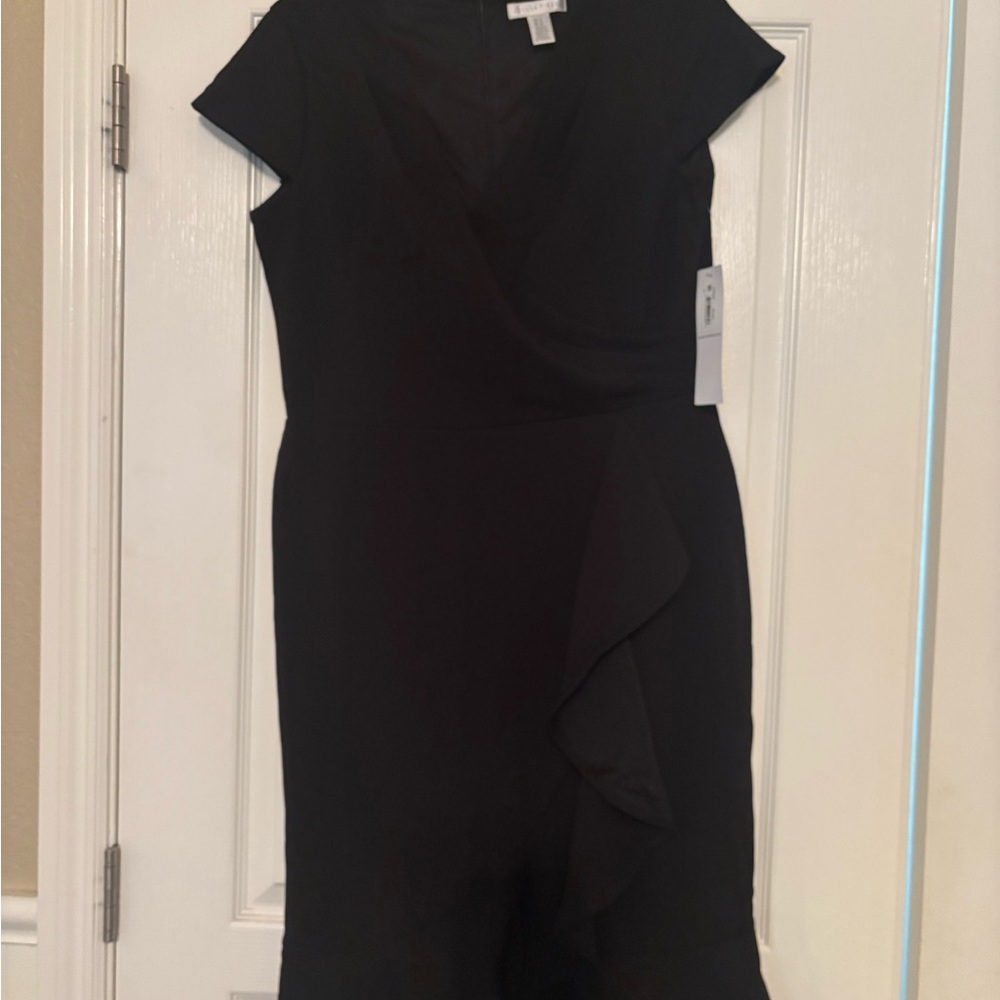 London Times Black Midi Dress